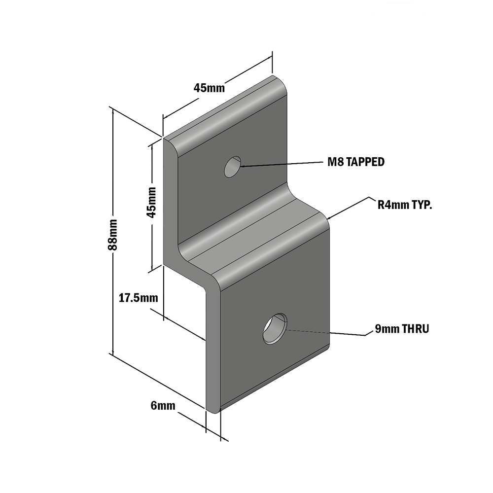 64-030-1 MODULAR SOLUTIONS PANEL CLAMP<br>WIRE MESH PANEL HOLDER SIZE 45 W/ HARDWARE